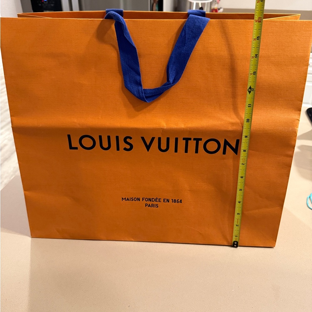 Louis Vuitton Bold Orange Tote with Blue Handles